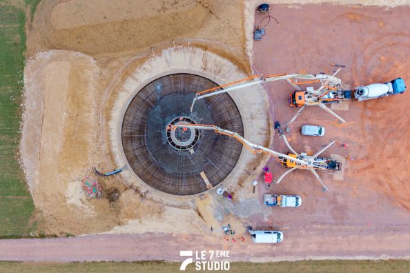 Photographies et vidéo de chantier Eolienne, Normandie